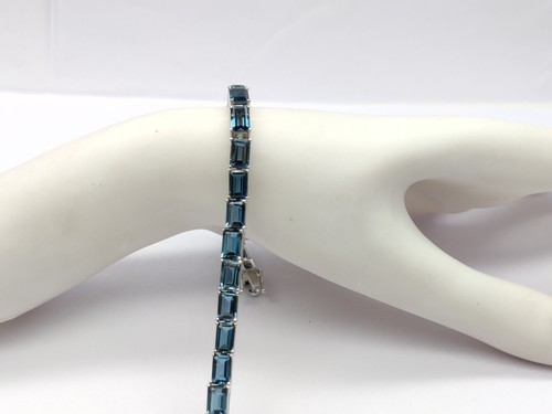Natural Gemstone, Citrine & Topaz, Multi gemstone Tennis Bracelet, Fine Silver - Picture 23 of 34