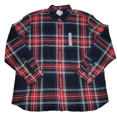 LL Bean Flannel Shirt Mens 2X XXL Scotch Plaid Button Down Cotton Outdoors NEW