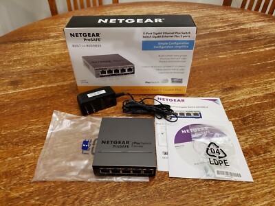 NetGear ProSafe Plus GS105E-100NAS 5-Port Gigabit GBE External Ethernet Switch
