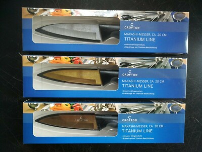 Crofton  Makashi-Messer 20 cm 3 Farben Titanium Beschichtung Klingenschutz