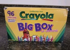 1997 Crayola Big Box 96 Crayons Built In Sharpener-Dandelion, Indian Red  More