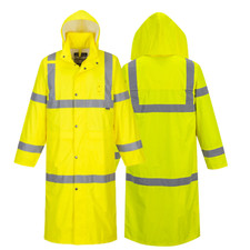 Portwest Hi Vis Rain Jacket Waterproof High Visibility Coat yellow orange H445
