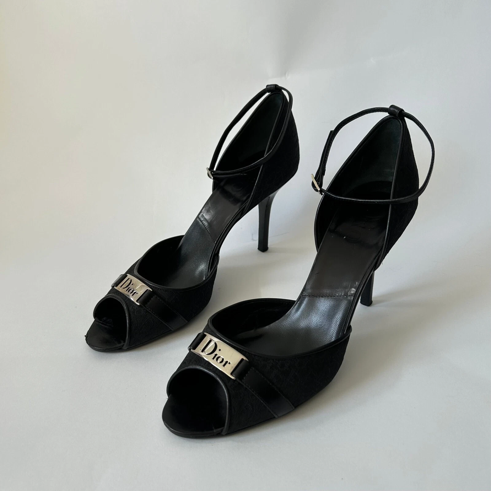 DIOR DIORISSIMO NOIR TALON BOUT OUVERT TAILLE 41