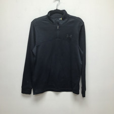 Under Armour Womens 1/4 Zip Pullover Sweatshirt Black Loose Fit Mock Neck S
