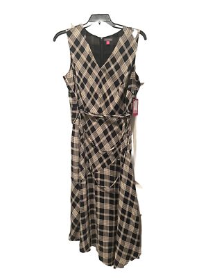 Vince Camuto Sz14W Plaid Lined Asymmetric Hem Lined Dress V2 | eBay