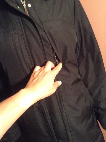 Womens Portrait Down Quilted Coat with hood Black sz m/s - Picture 4 of 12