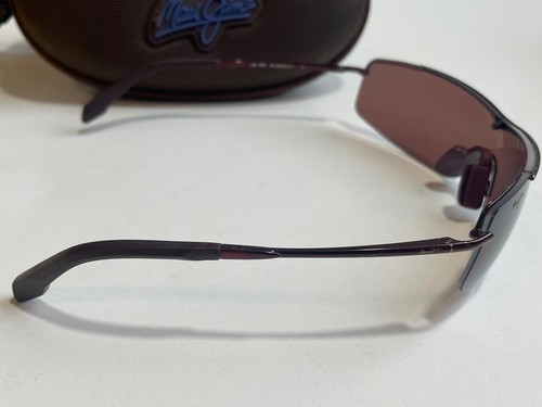 Maui Jim Sandbar Polarized Sunglasses 511-07 Burgundy/Rose Shield - Rare Display - Picture 3 of 10