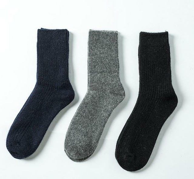 3 Pairs 100 Wool Cashmere Mens Socks Super Warm Pure Soft One Fits Gift