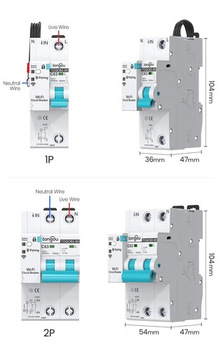 WIFI Power Metering Circuit Breaker Smart Life Timer Remote Control Automatic - Picture 12 of 24