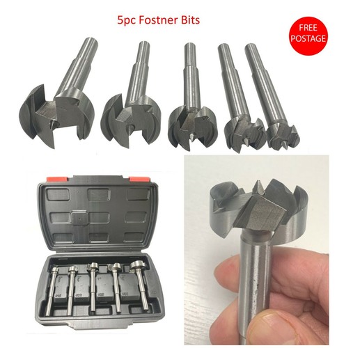 5pc Forstner Drill Bit Woodworking Hole Saw Set Wood Cutting Tool - Picture 3 of 5