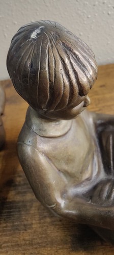 RARE VINTAGE GARY PRICE 1958 Young boy and Girl "Storytime" Bronze Sculptures - Picture 16 of 20