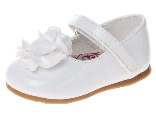 Girls Mary Jane Flats Baby Infants Toddlers Dress Shoe Maryjane Loafer White ...