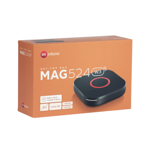 Infomir MAG 524W3 / 600Mbps built-in DUAL WiFi 5G 4K - ACCESSORY OF YOUR CHOICE - Picture 1 of 9