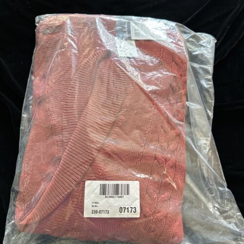 NEW Ulla Popken Women's Open Cable Cardigan Sweater Burnt Orange Sz 20/22 - Picture 2 of 6