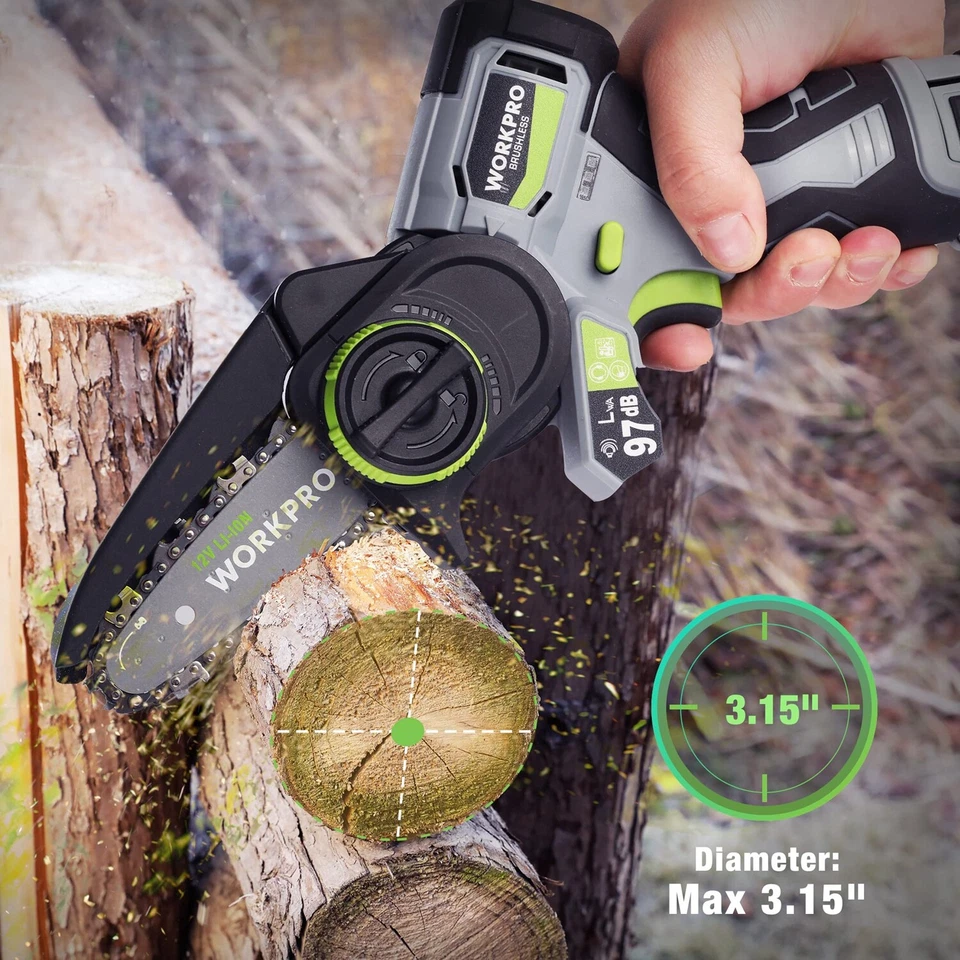 Combo soprador elétrico WORKPRO 3 em 1 lixadeira de cinta detalhe sem fio mini motosserras - Imagem 4 de 4