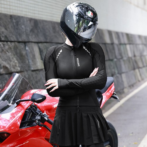 WOSAWE Motorcycle Soft Armor Shirt Breathable Shoulder/Back/Elbow Pad Gear Women - Picture 2 of 13