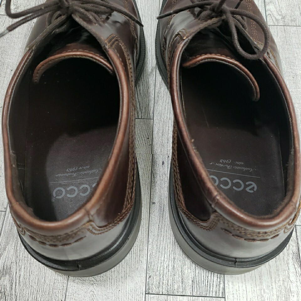 ECCO Mens Sz 8.5 Dress Shoe Oxford Square Toe Lace Up Brown  display picture 3