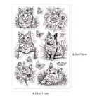 cat clear stamps Floral Art card NEW Free Shipping