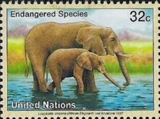 UN New York #Mi732 MNH 1997 African Elephant Loxodonta [700]