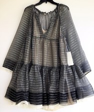 New Stella McCartney Circle Star Print Black Silk Dress Reg $1800 Sz 6 U.S. / 38