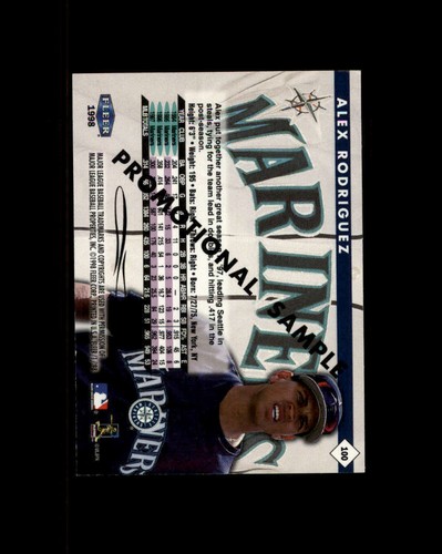 1998 Fleer Tradition #100 Alex Rodriguez (ref 164639) - Picture 2 of 2