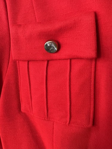 Vintage 50s 60s Saks Fifth Avenue Ave Knit Jacket Hot Tomato Red - Picture 4 of 11