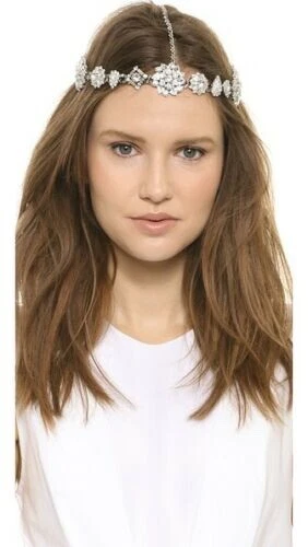 $1485 ERICKSON BEAMON Ice Age Plateado Cristal Swarovski Tocado Nuevo sin Etiquetas Foto 2 de 4