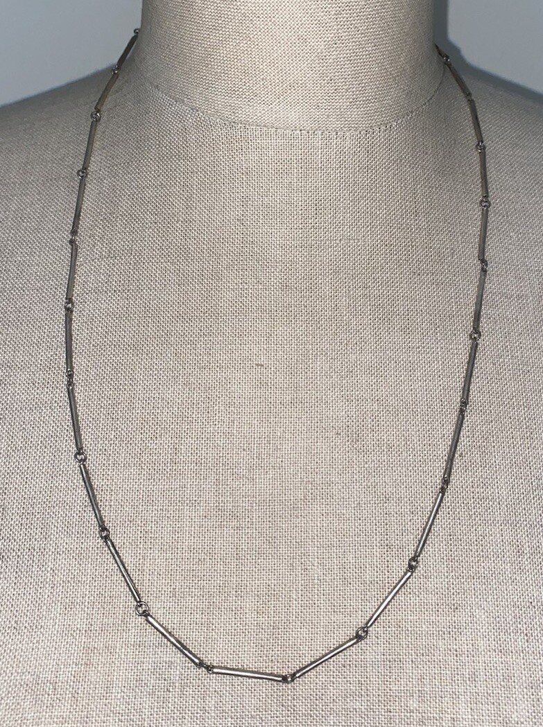 DESIGNER STERLING SILVER BARS CHAIN NECKLACE Gem