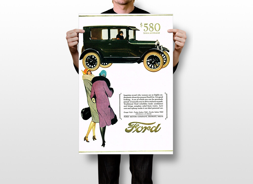 FORD　VintagePoster Vintage Poster 1965 FORD Dealership Paper Sales