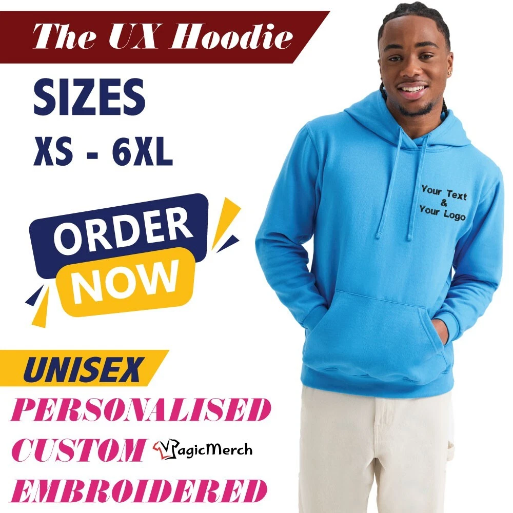 Personalised Custom Embroidered Uneek The UX Hoodie Your Text Logo Stag Hen UX4
Opens in a new windo