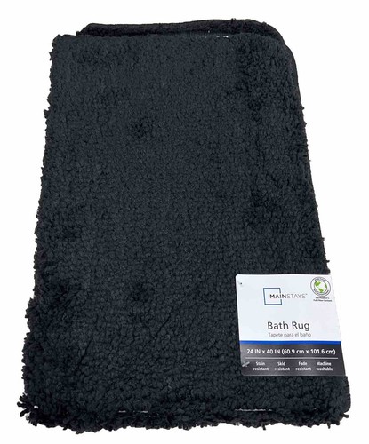 MAINSTAYS Bath Rug, 24” X 40”, Black - 第 1/2 張圖片