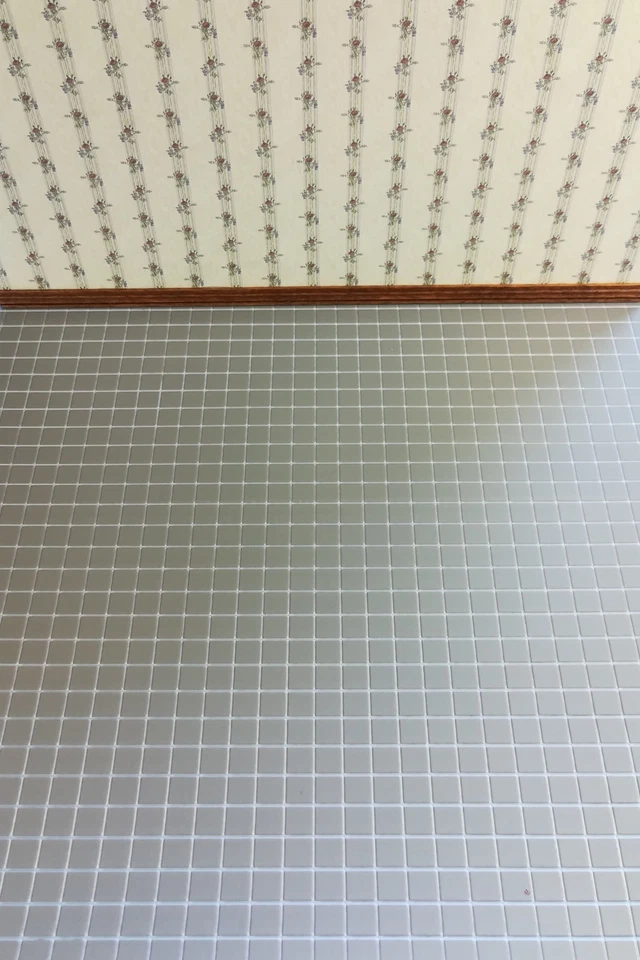 Casa de Muñecas Miniatura Castillo Gris Cuadrado Imitación Azulejo Suelo Texturizado Escala 1:12 Foto 2 de 4