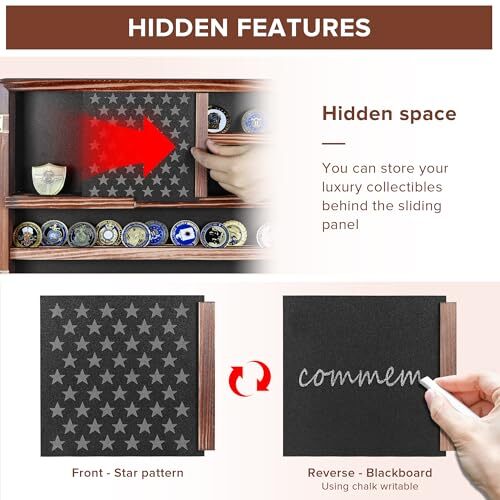 Challenge Coin Display Case, Lockable Military Coin Holder with