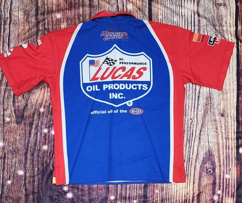 Morgan Lucas Oil NHRA Racing Apparel Pit Crew Jersey Pull Over Shirt Mens Large - Picture 9 of 11