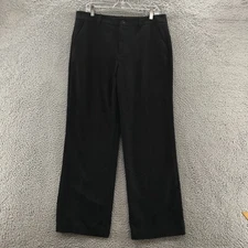 Cabi Straight Leg Dress Pants Women 12 (actual 36x32) Black High Rise Flat Front