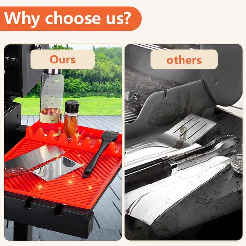 Silicone Grill Mat Griddle Side Shelf Pad for Blackstone Countertop Spatula Tool - Picture 14 of 44