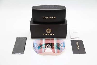 NEW VERSACE VE2258 1002/MA SHIELD SUNGLASSES VERSACE MOD 2258 1002MA NEW VERSACE VE2258 1002/MA SHIELD MIRROR BLUE UNISEX  main image 3