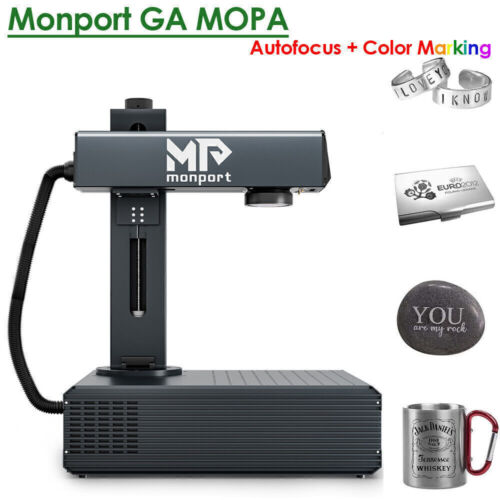 Monport 30W Fiber Laser Engraver 7x7 Mopa Laser Steel Gold Color Marking Machine