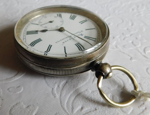 RARE 1895 VINTAGE H SAMUEL MANCHESTER KEY WIND POCKET WATCH STERLING SILVER CASE - Picture 13 of 16
