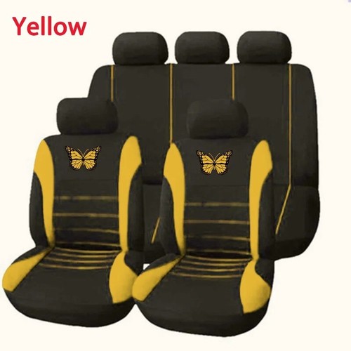 Universal Butterfly Design Auto Seat Covers Full Set For Mort Car Truck SUV Van - Picture 6 of 20