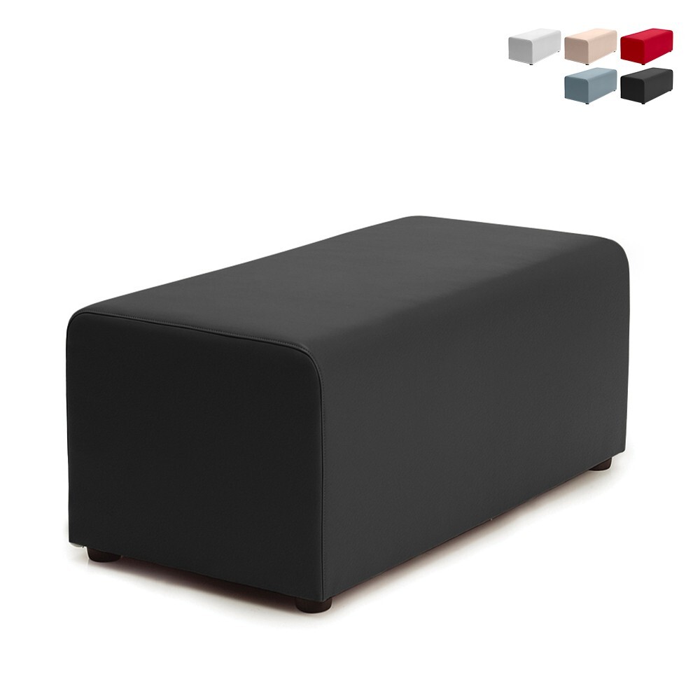 Puf reposapiés rectangular 46x92cm salón moderno sala de espera
