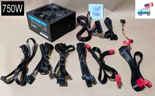 PowerSpec Fully Modular 80+ Gold 4x PCIE 750W ATX/EPS 12V Gaming PC Power Supply