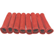8PCS Red 1200° Spark Plug Wire Boots Heat Shield Protector Sleeve SBC BBC 350