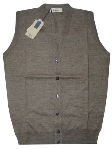 Suéter Hombre Lana Merino Mangas 46 48 50 52 54 56 58 60 Chaleco Abierto Botones - Imagen 3 de 8