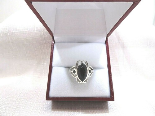 2.69 ct Natural Black Onyx & Black Spinel Sterling Silver Victorian Style Ring - Picture 2 of 12