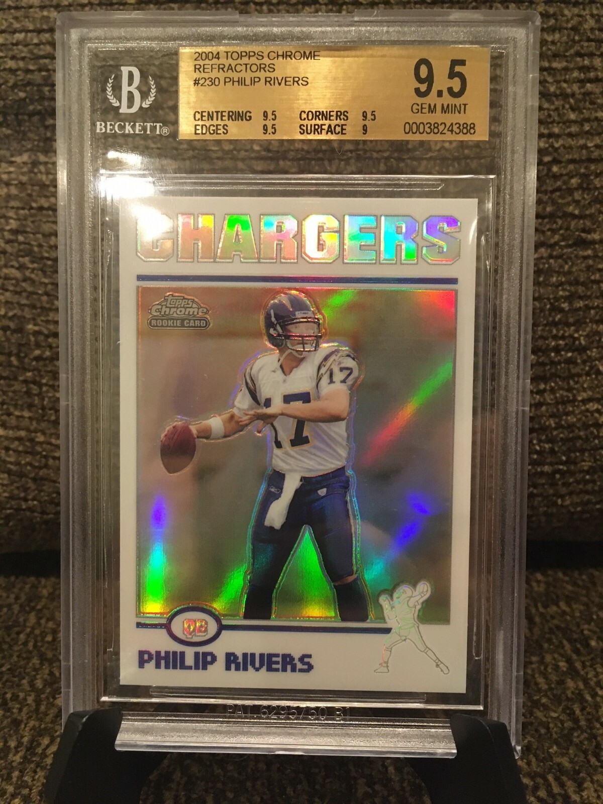 2004 Topps Chrome Philip Rivers Refractor Beckett Graded BGS 9.5 Gem Mint COLTS