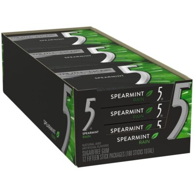 Wrigley's 5 Gum Spearmint Rain (15 Count, 10 Pack)