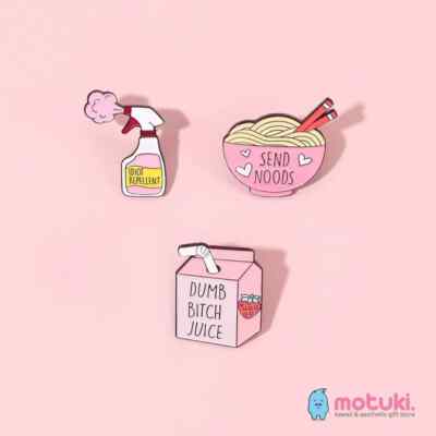 Toxic Girlfriend Lapel Enamel Pin Milk Box Noodles Nudes Spray Adult Humor Funny