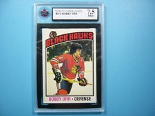 1976/77 O-PEE-CHEE NHL HOCKEY CARD #213 BOBBY ORR KSA 7.5 NM+ SHARP!! 76/77 OPC
