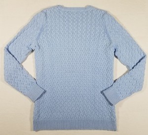 Kim-Rogers-Sweater-Womens-Size-Large-Crew-Neck-Cable-Knit-Long-Sleeve-Cotton